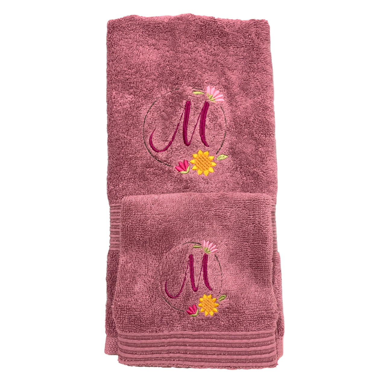 Embroidered Hand Towel and Washer Set