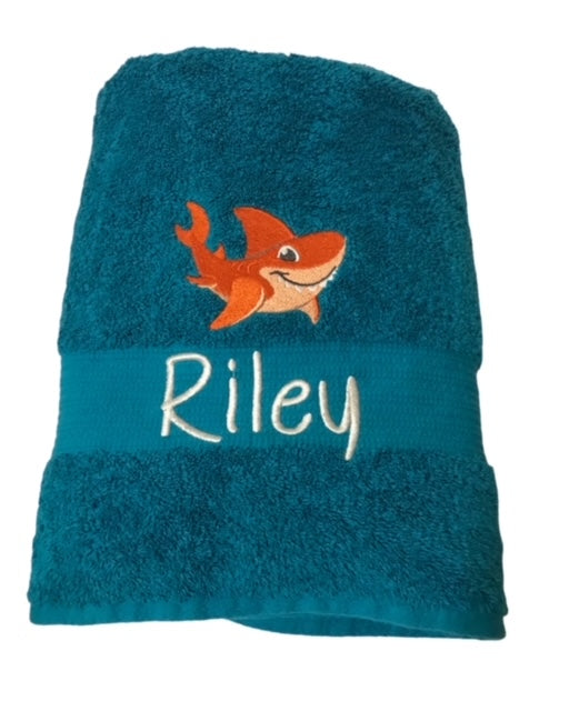 Embroidered Towel with SHARK