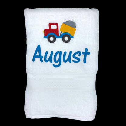 Embroidered Towel with DUMP TRUCK