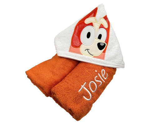 Kids' Hooded Towel with Aussie Blue Heeler's Little Sister