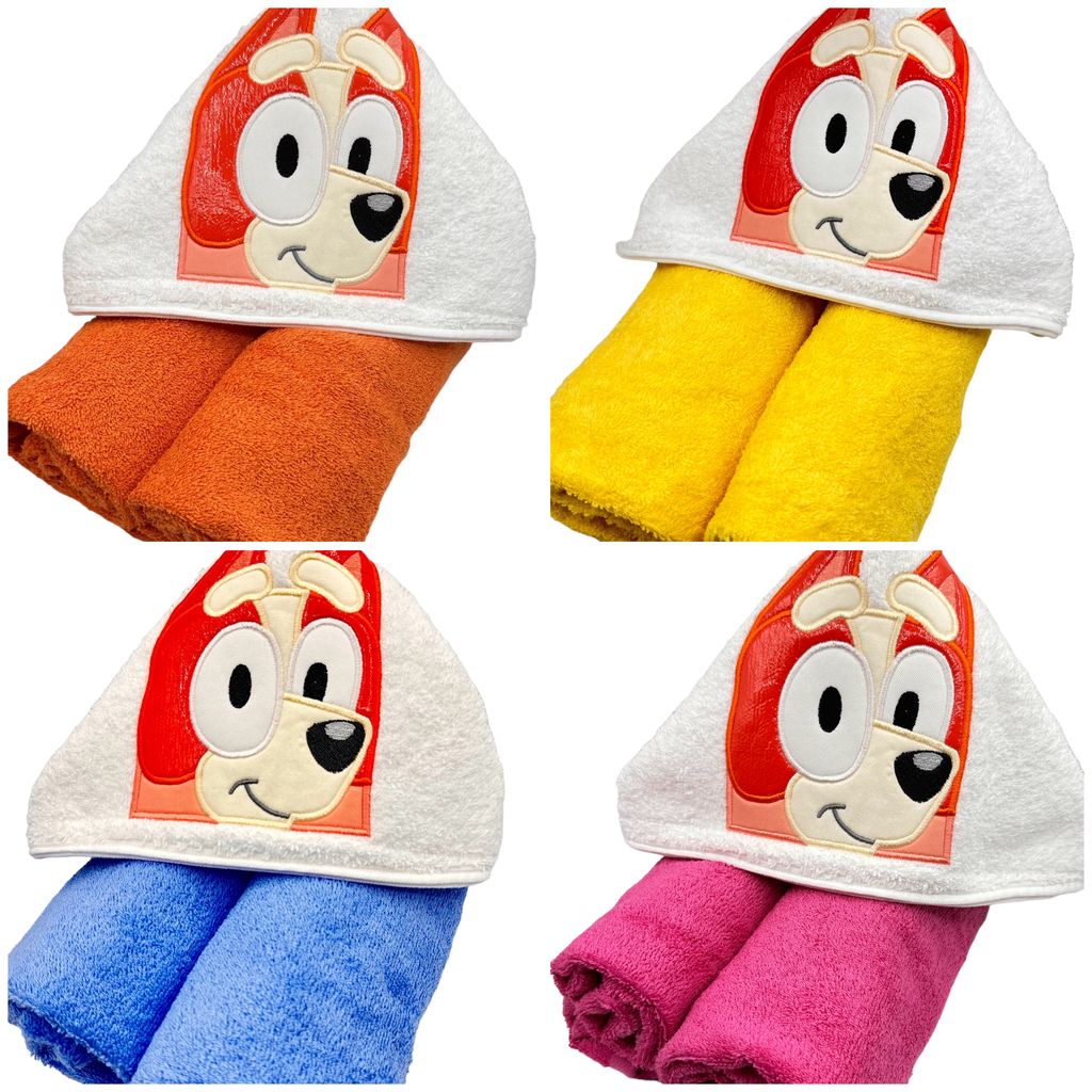 Kids' Hooded Towel with Aussie Blue Heeler's Little Sister