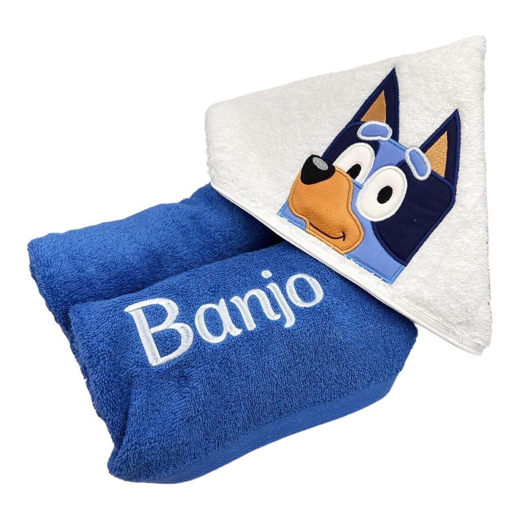 Kids' Hooded Towel with Aussie Blue Heeler Dog