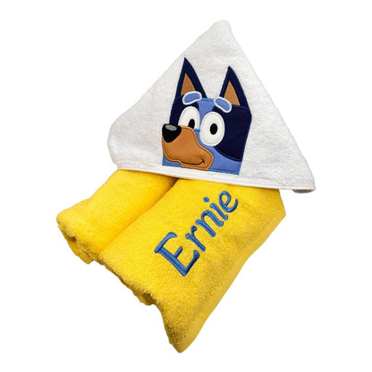 Kids' Hooded Towel with Aussie Blue Heeler Dog