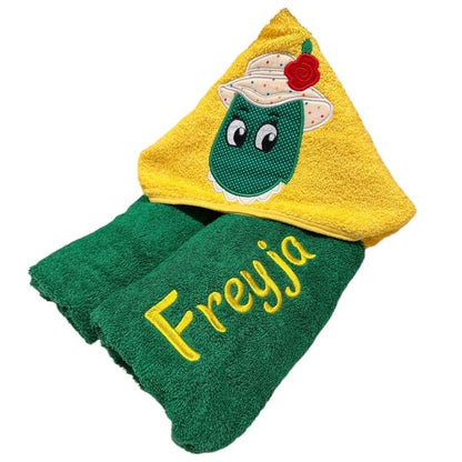 Kids' Hooded Towel with Dancing Dinosaur