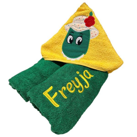 Kids' Hooded Towel with Dancing Dinosaur