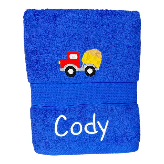 Embroidered Towel with DUMP TRUCK