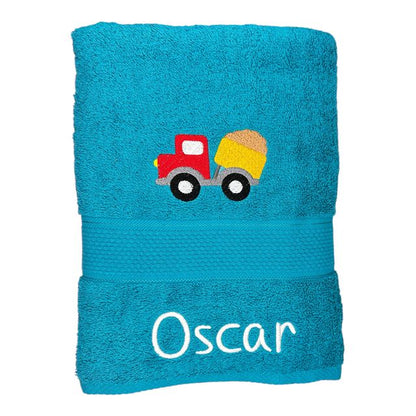 Embroidered Towel with DUMP TRUCK