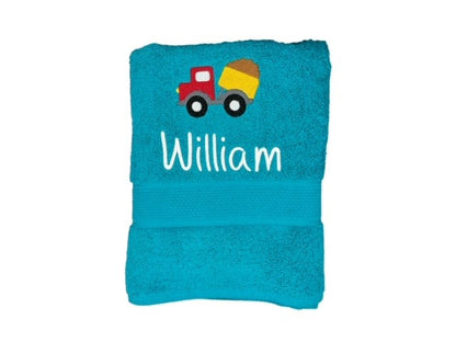 Embroidered Towel with DUMP TRUCK
