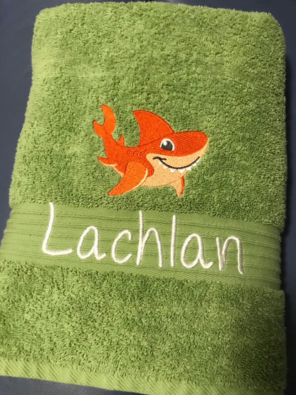Embroidered Towel with SHARK
