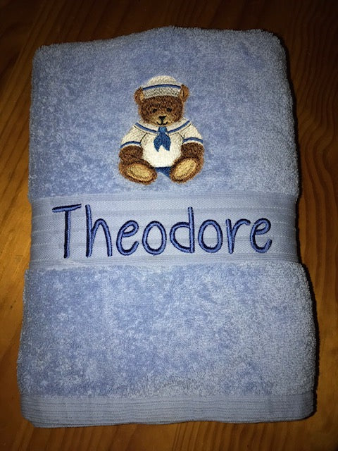 Baby Bath Towel with SAILOR TEDDY