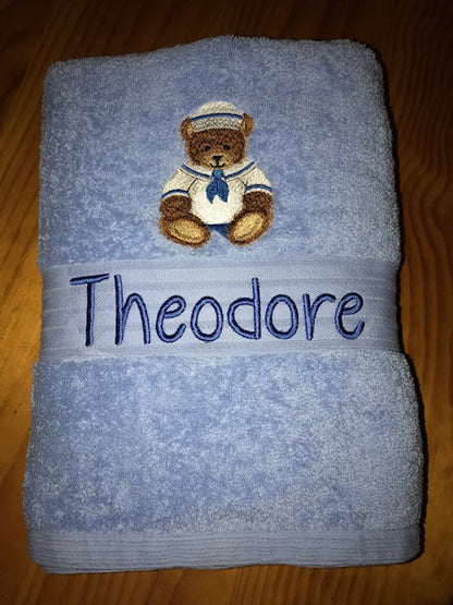 Baby Bath Towel with SAILOR TEDDY