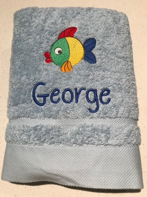 Embroidered Towel with FISH