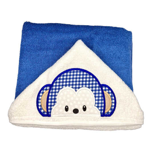 Sale item - Hooded towel with blue monkey