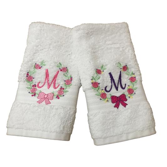 Embroidered Hand Towel with Monogram