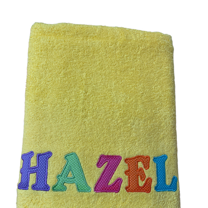 Embroidered Towel with Name Applique