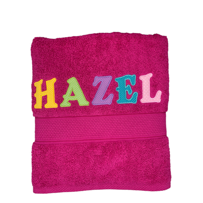 Embroidered Towel with Name Applique