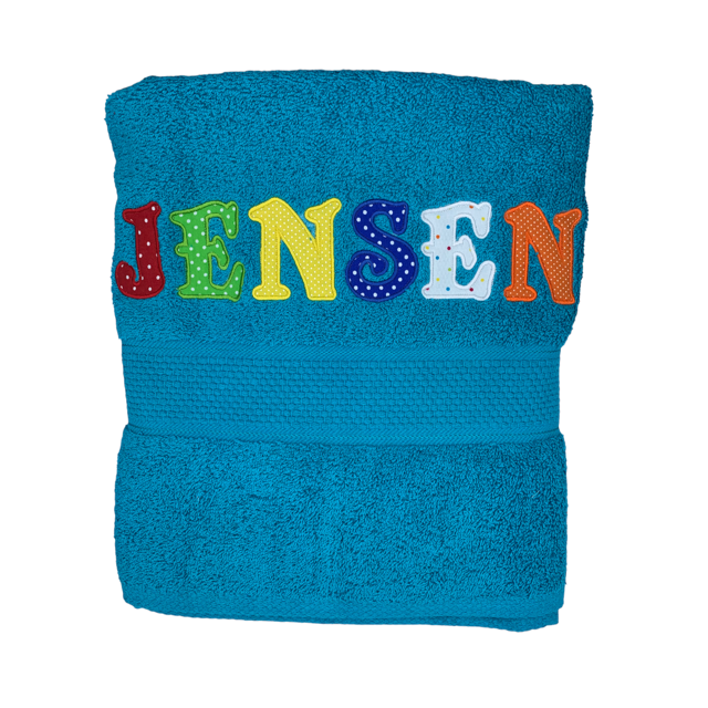 Embroidered Towel with Name Applique