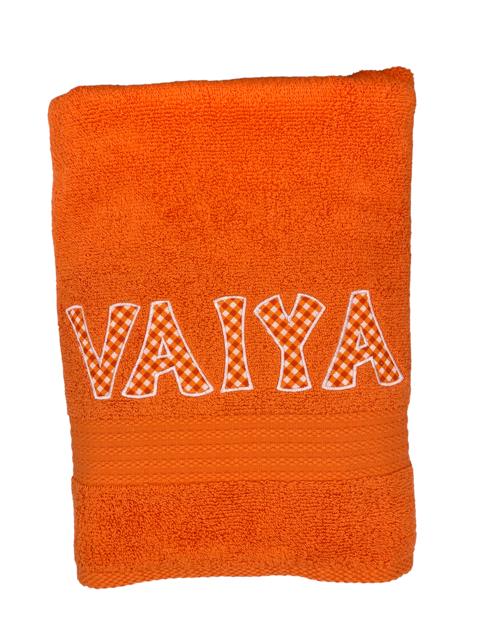 Embroidered Towel with Name Applique