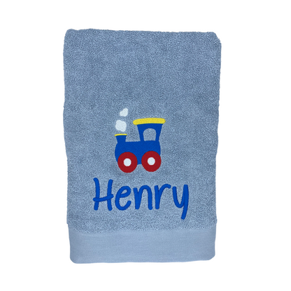 Embroidered Towel with TRAIN