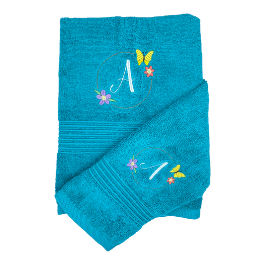 Embroidered Hand Towel and Washer Set