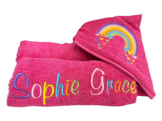 Kids' Hooded Towel with RAINBOW or BUTTERFLY