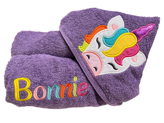 Kids' Hooded Towel with RAINBOW UNICORN