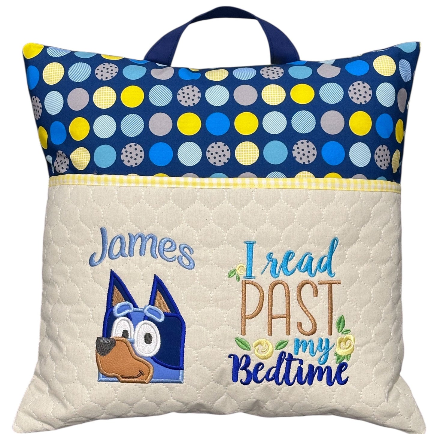 Reading Pillow with book pocket (includes cushion insert)