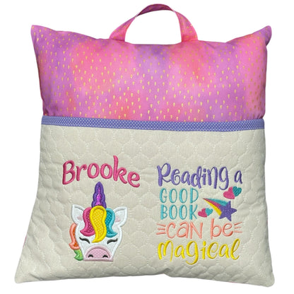 Reading Pillow with book pocket (includes cushion insert)