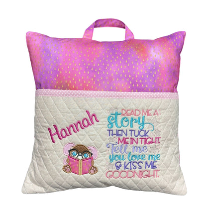 Reading Pillow with book pocket (includes cushion insert)