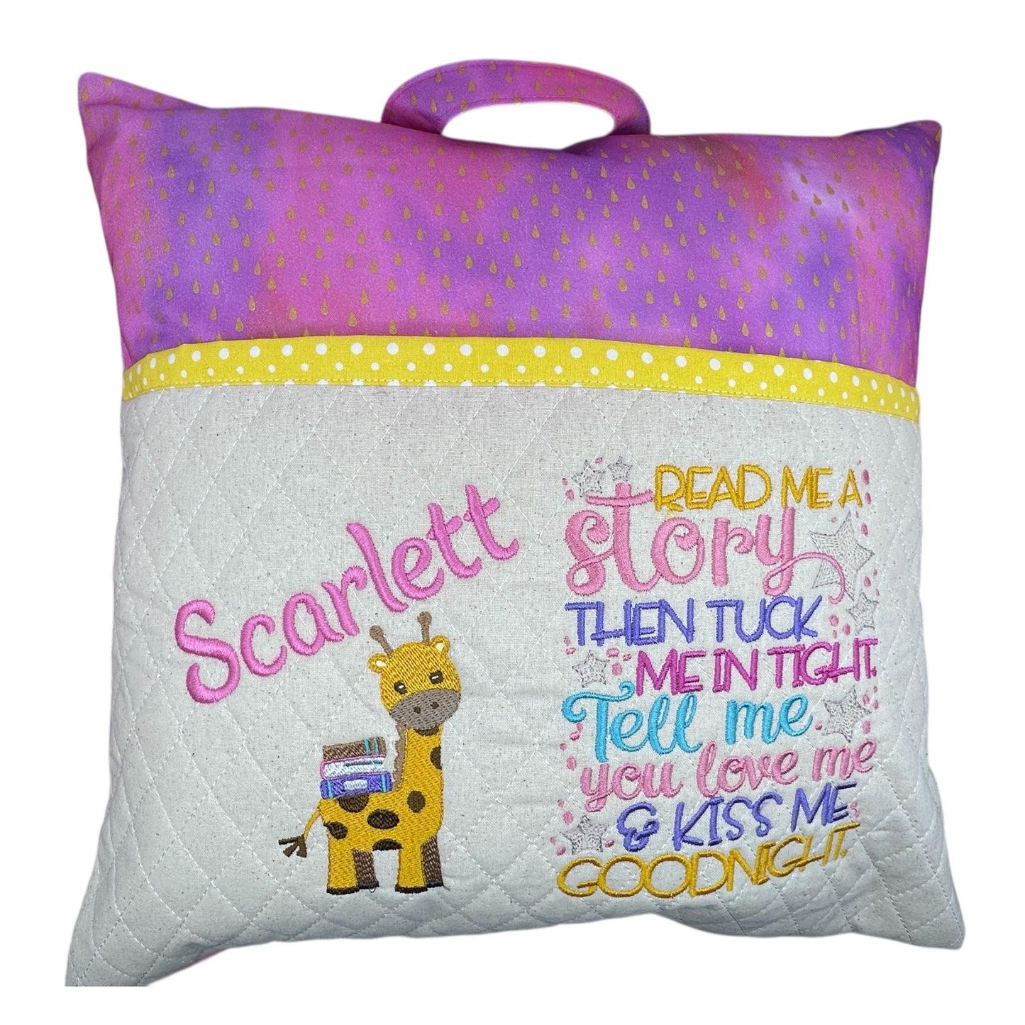 Reading Pillow with book pocket (includes cushion insert)