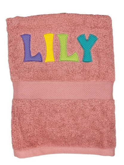 Embroidered Towel with Name Applique